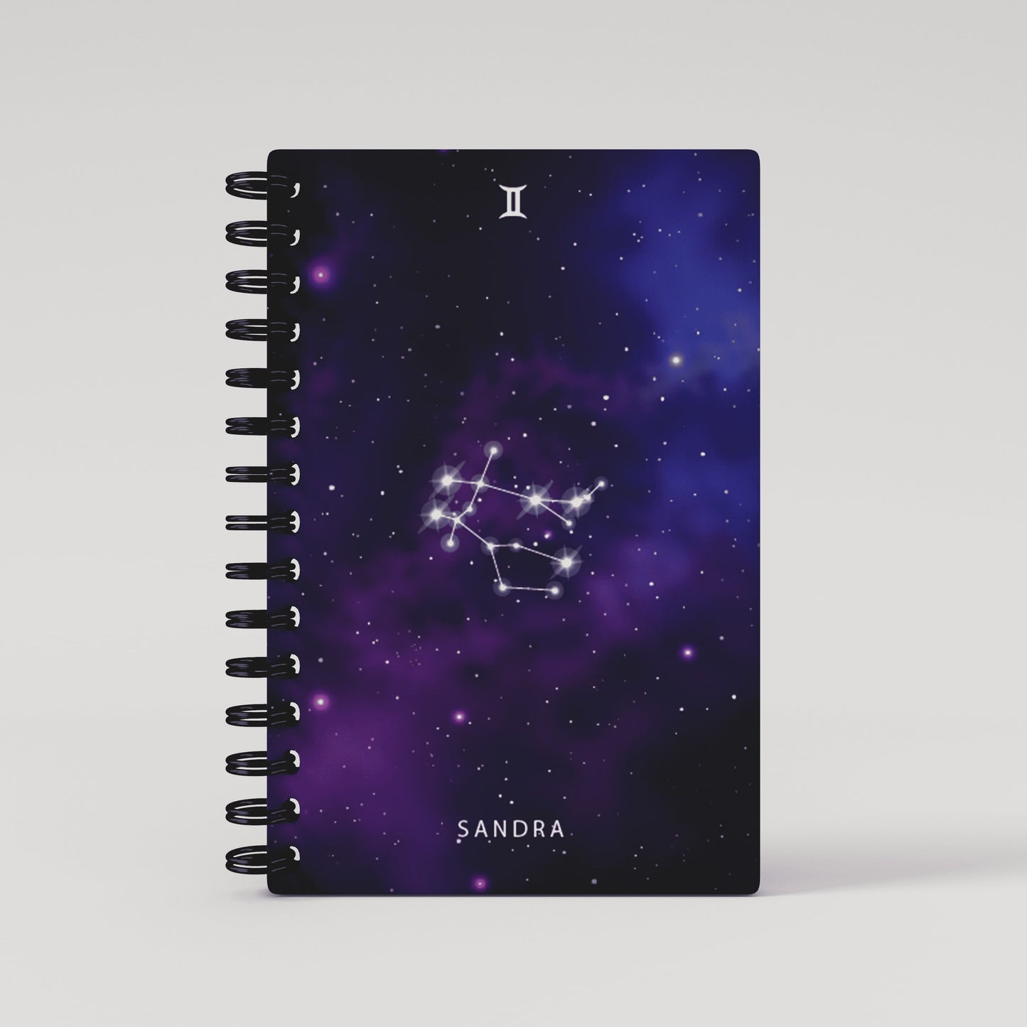 Purple Universe Zodiac Sign Lined Notebook