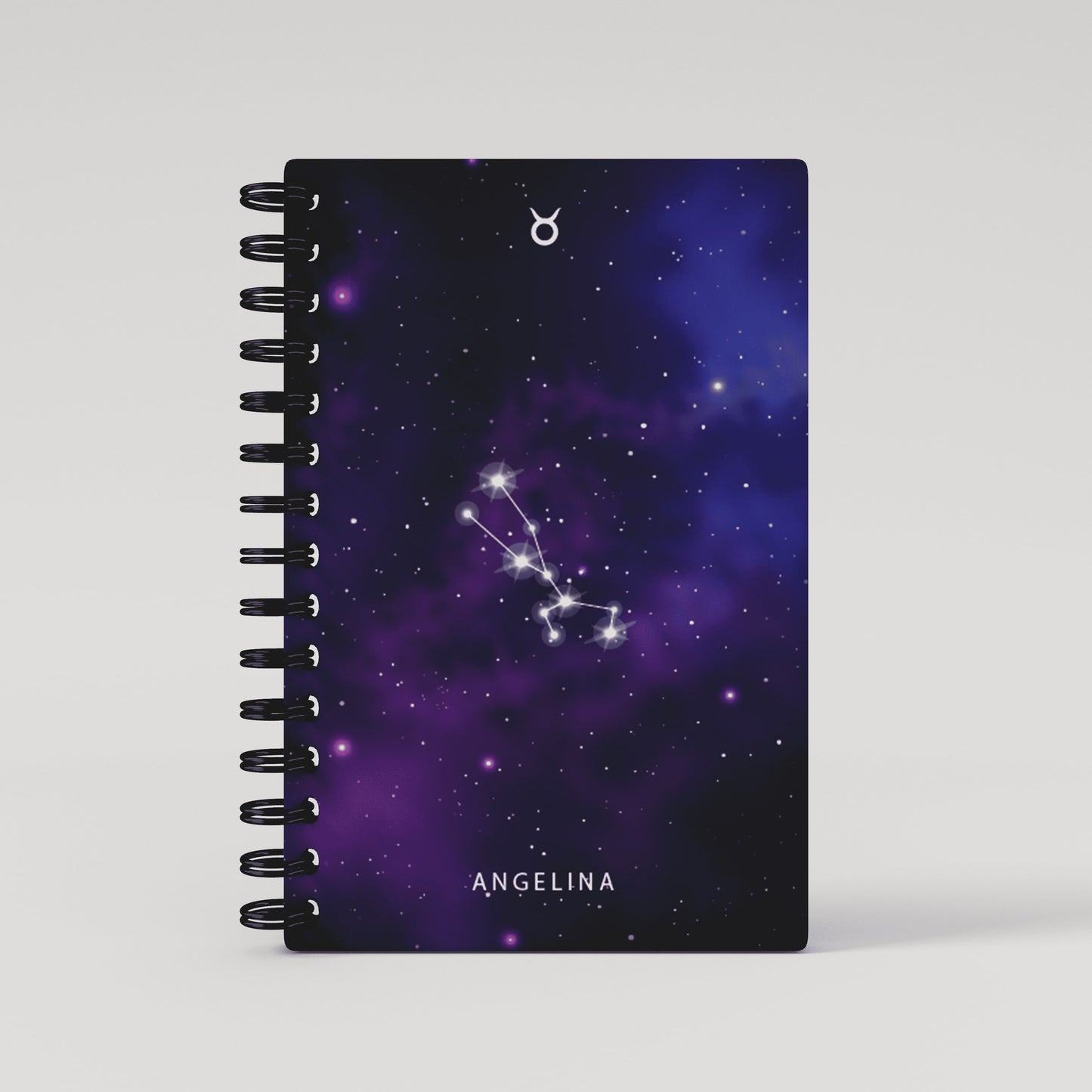 Purple Universe Zodiac Sign Lined Notebook
