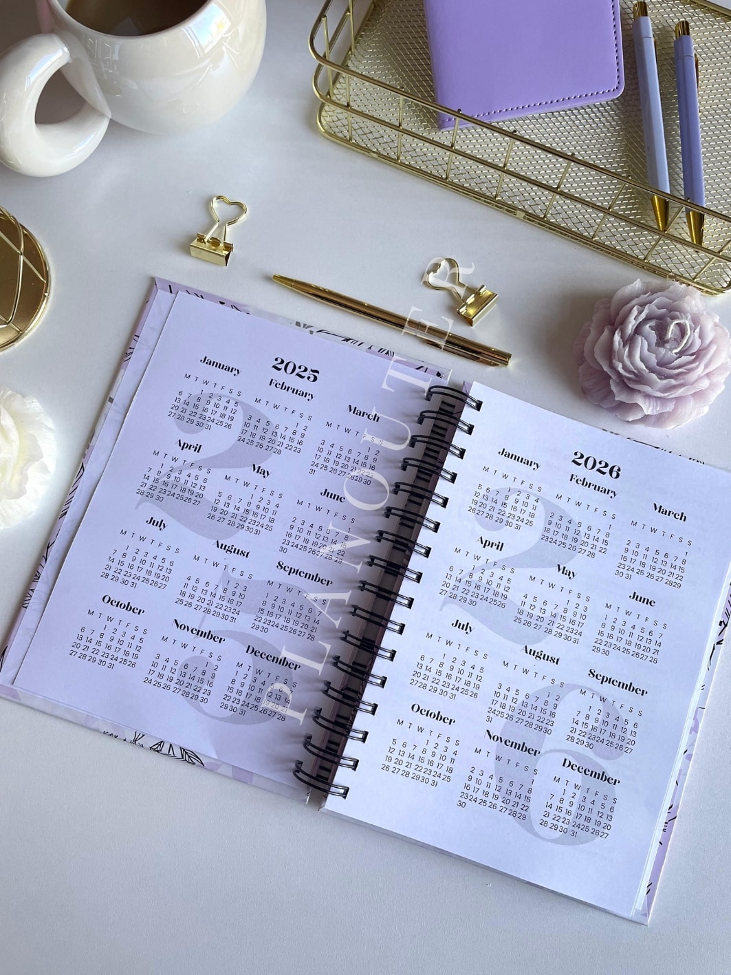 Vegan Leather Akh. Foil 2026 Weekly Planner
