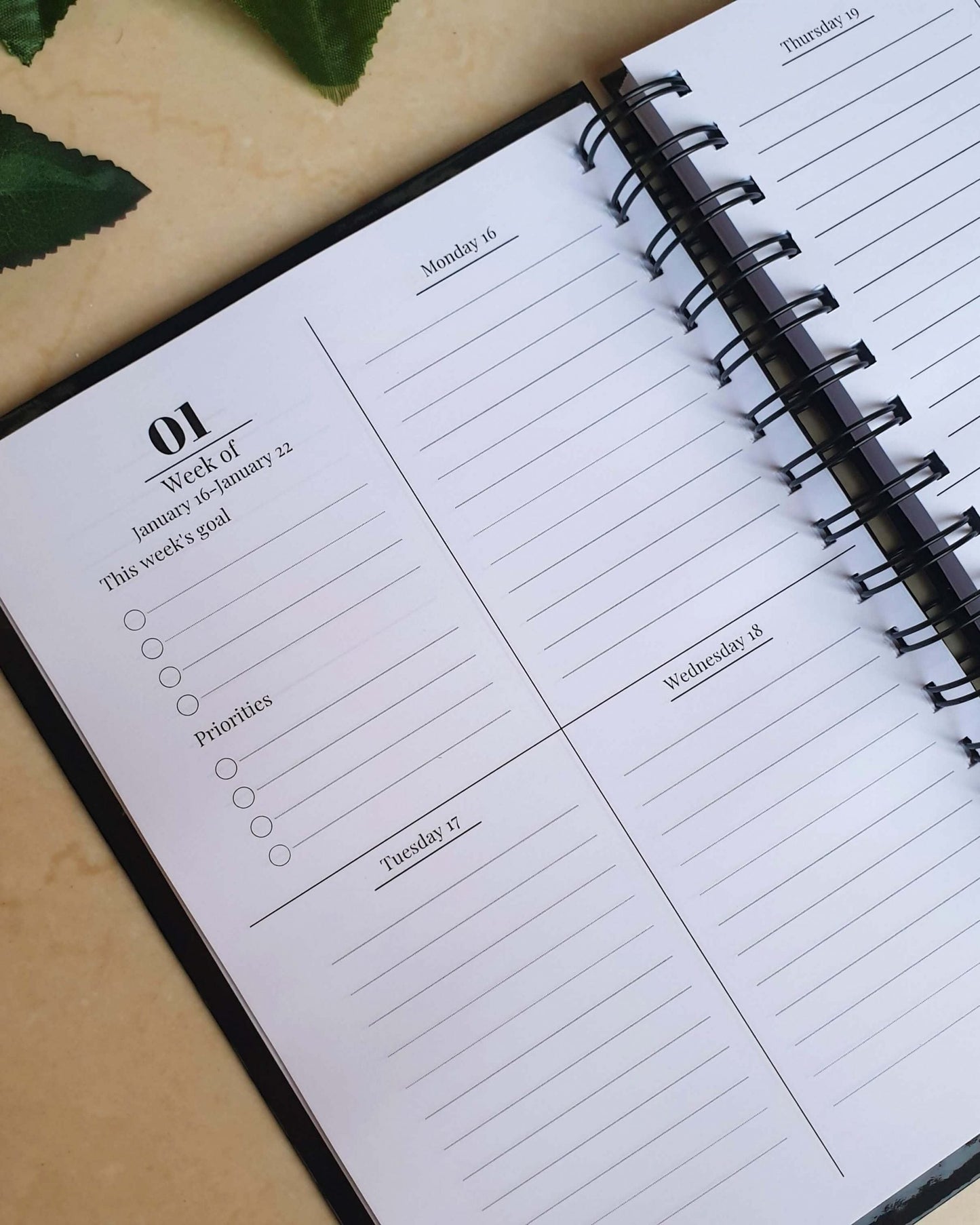 Green Purple Hue Marble 2024 Weekly Planner