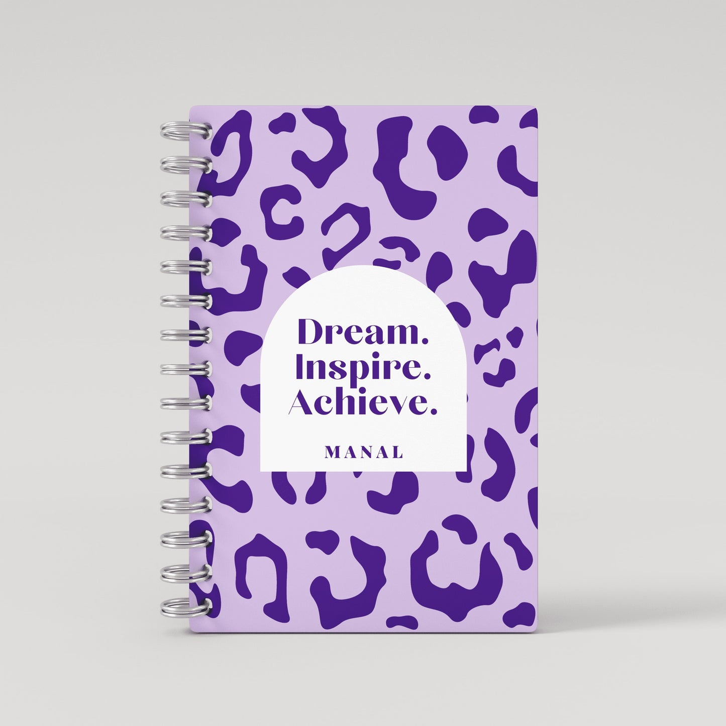 Dreams. Inspire. Achieve Leopard Print 2024 Weekly Planner