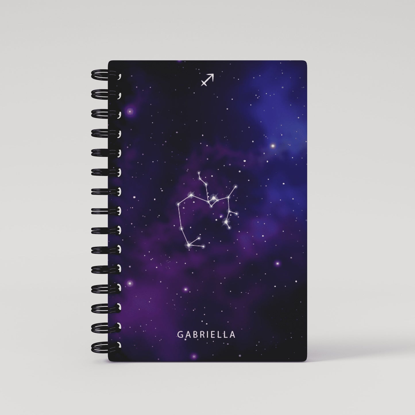 Purple Universe Zodiac Sign Lined Notebook