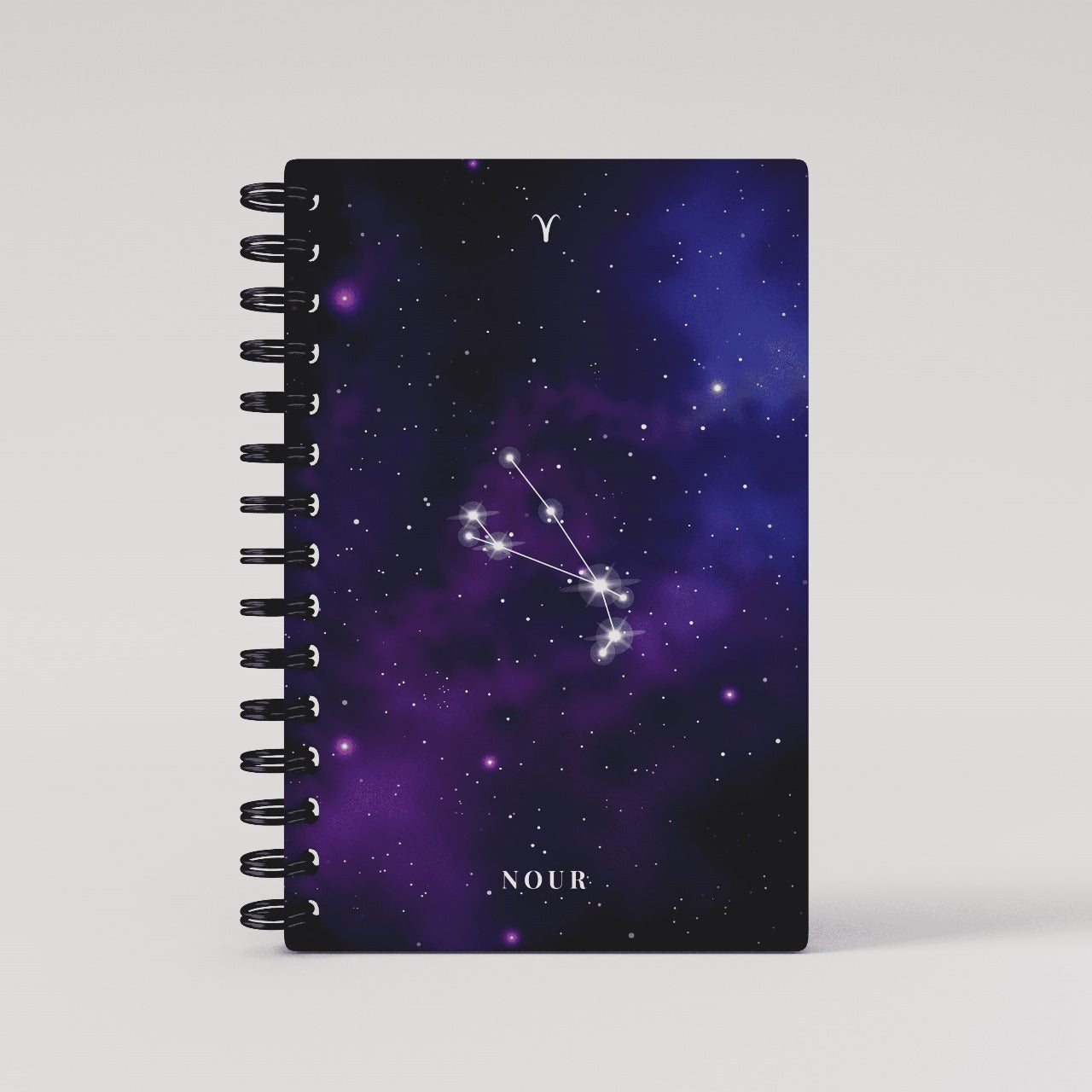 Purple Universe Zodiac Sign Lined Notebook