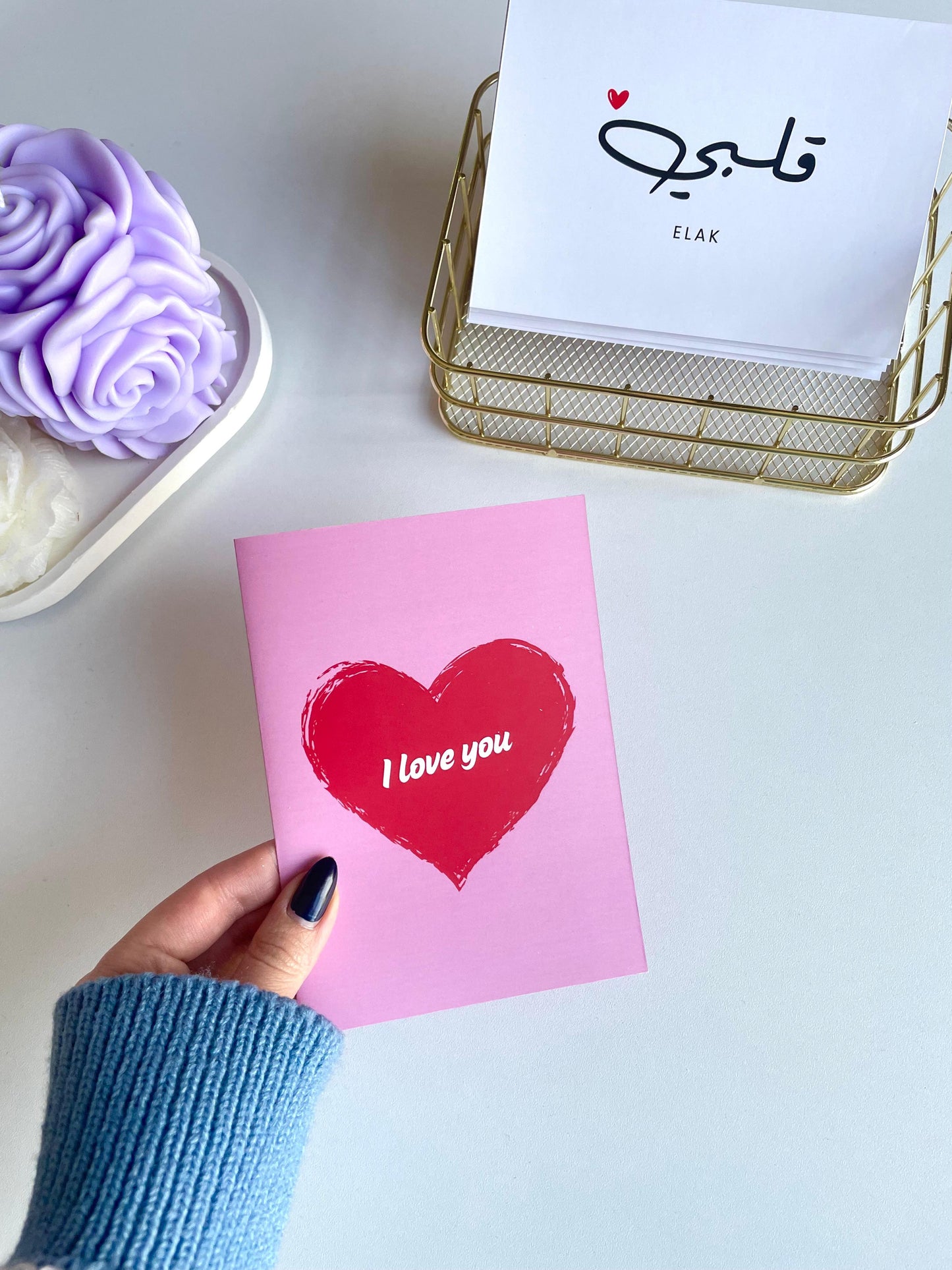 I love you - Pink Greeting Card