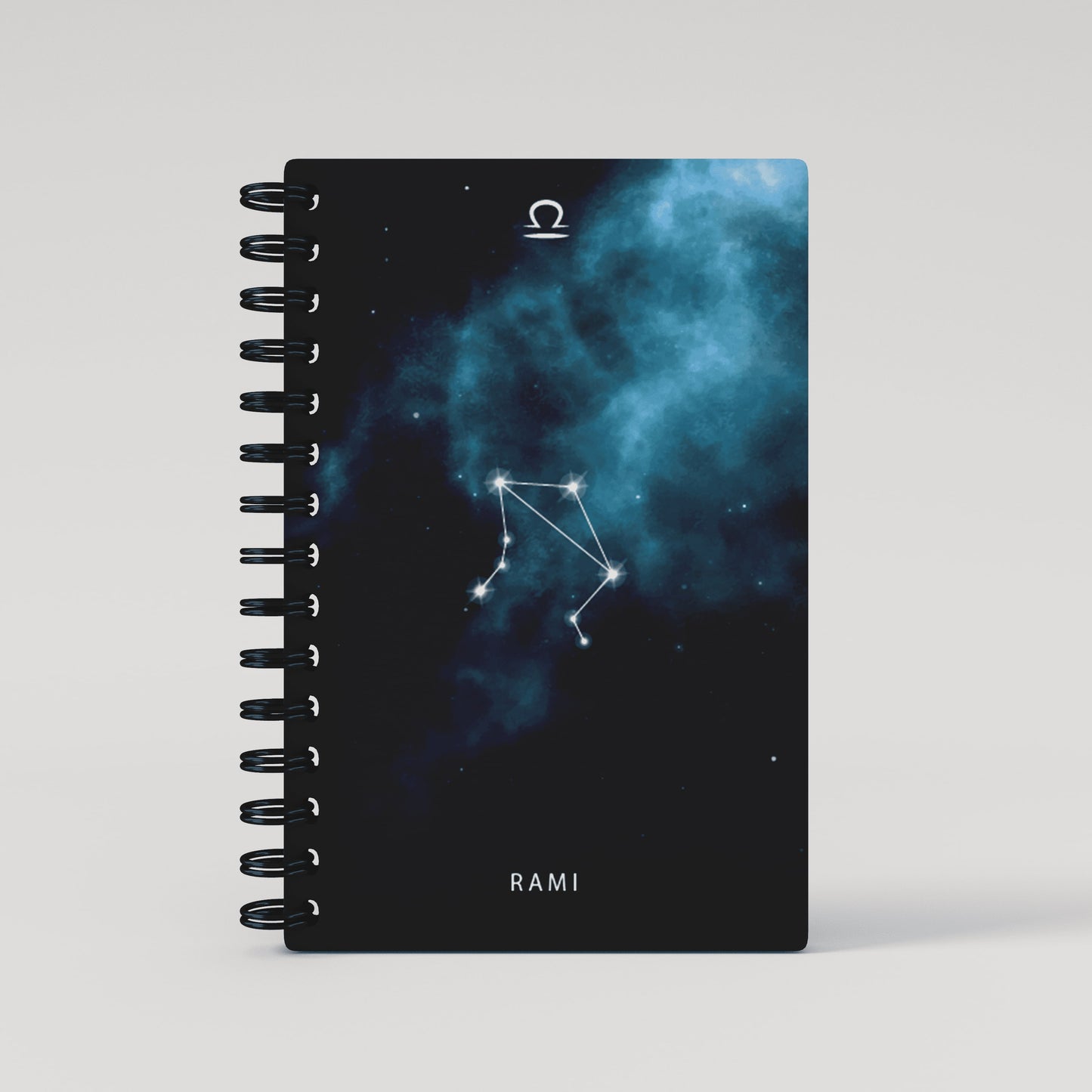 Aqua Universe Zodiac Sign Lined Notebook
