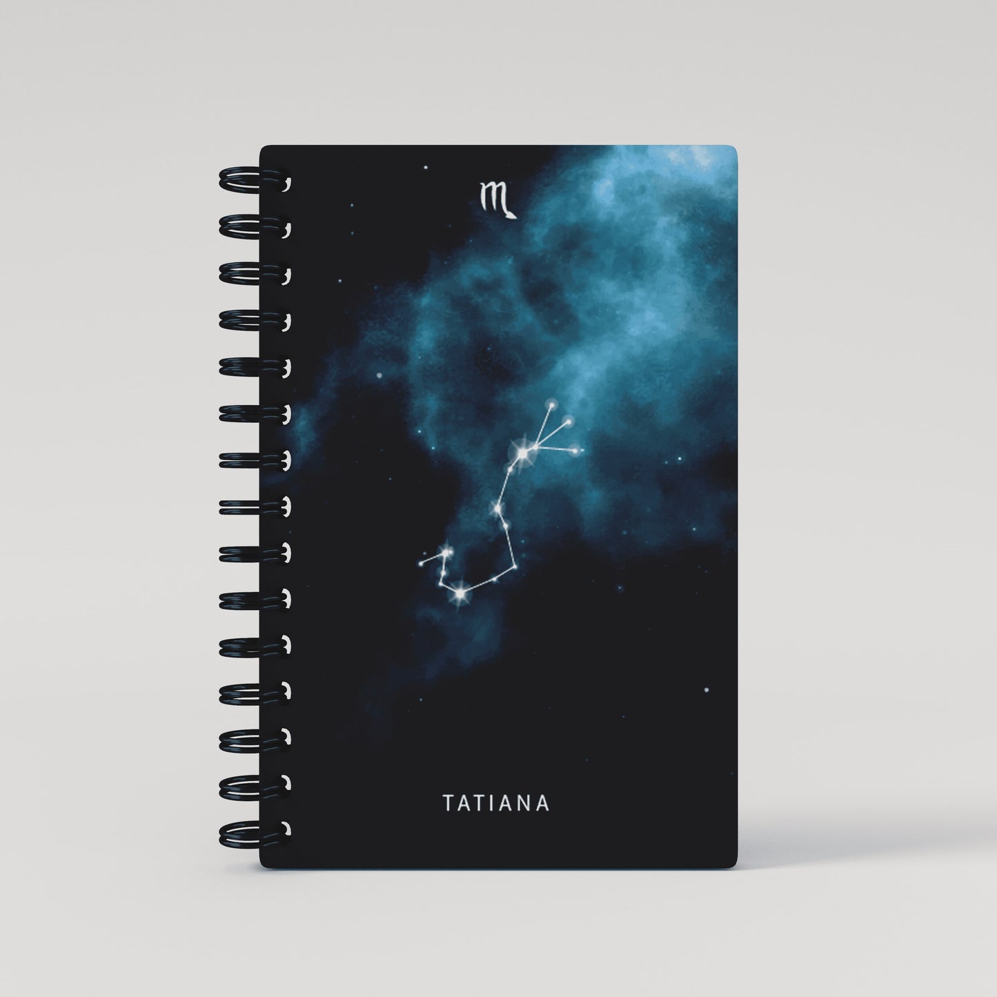 Aqua Universe Zodiac Sign Lined Notebook