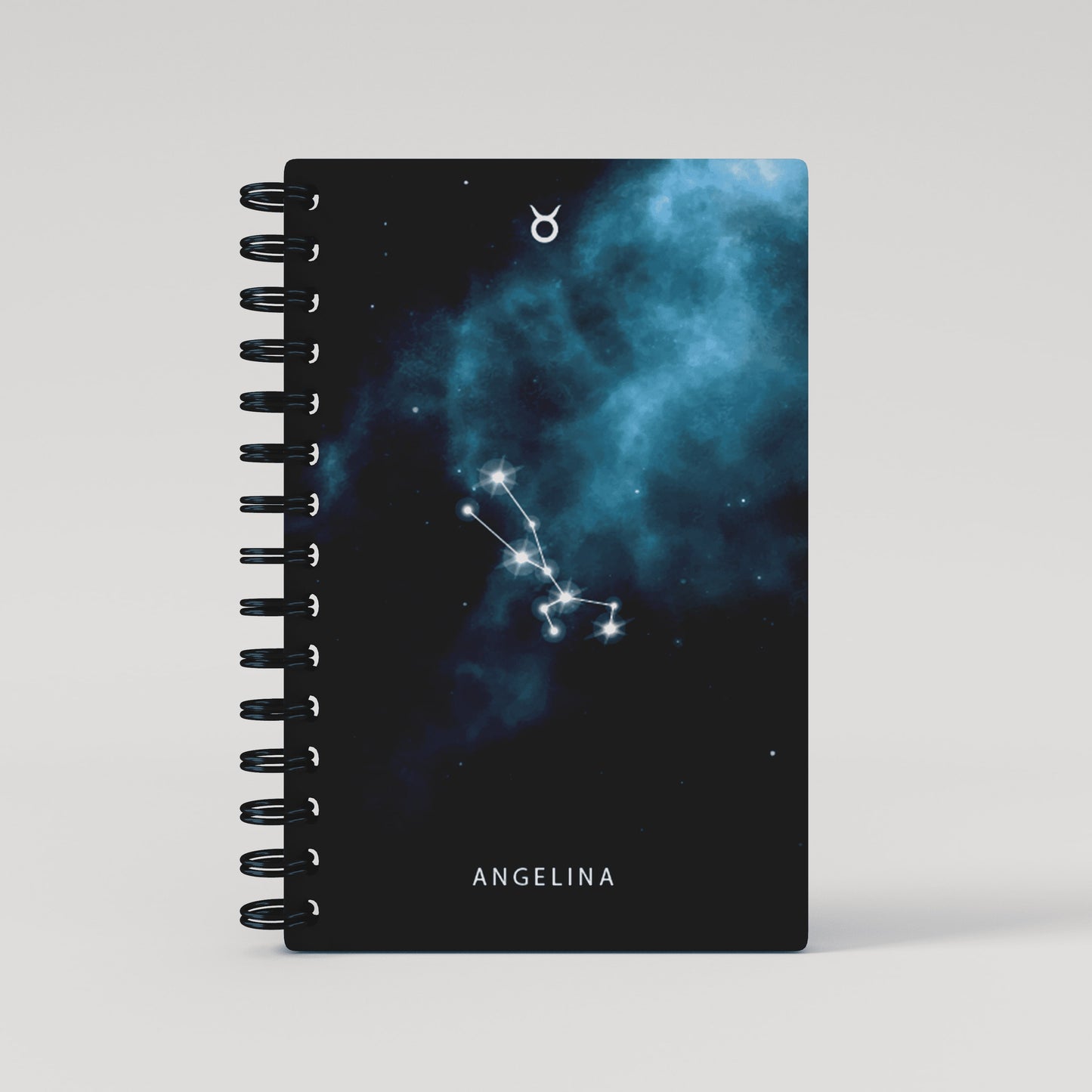 Aqua Universe Zodiac Sign Lined Notebook