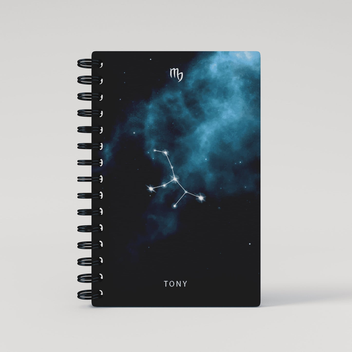Aqua Universe Zodiac Sign Lined Notebook