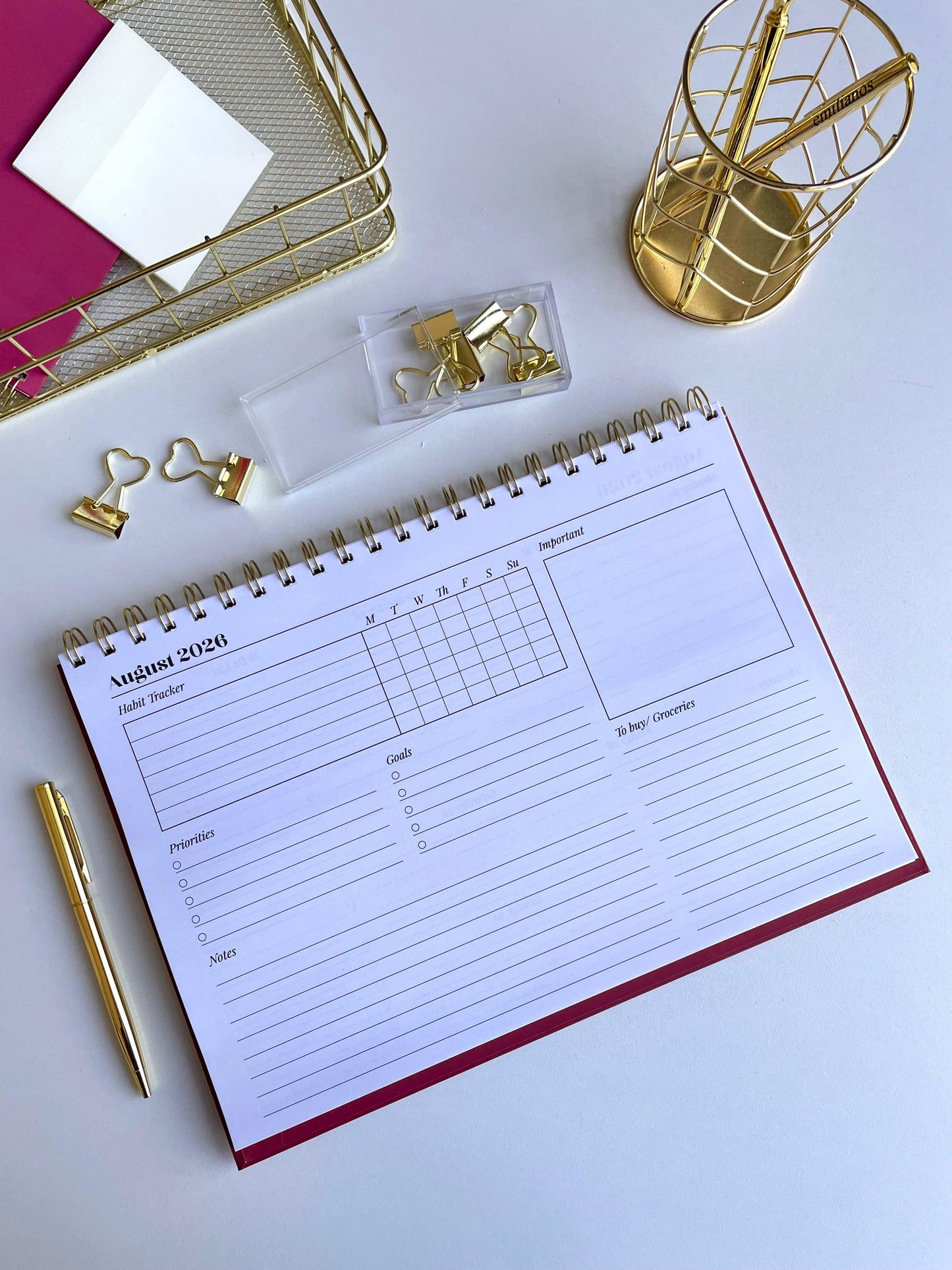 Swirls 2026 Desk Planner