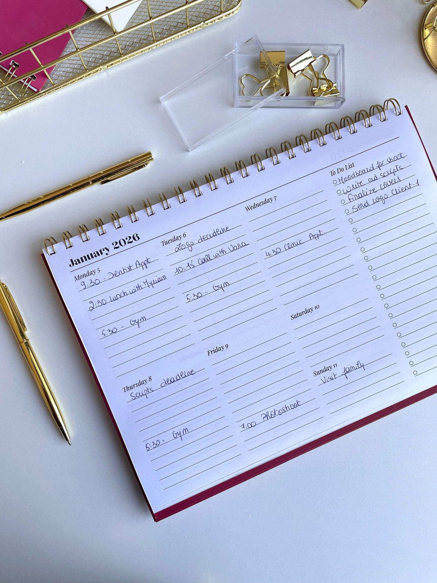 Swirls 2026 Desk Planner