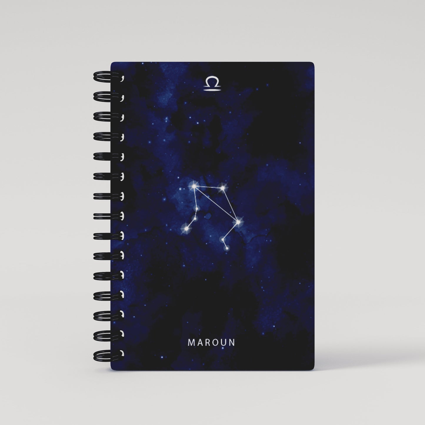 Blue Universe Zodiac Sign Lined Notebook