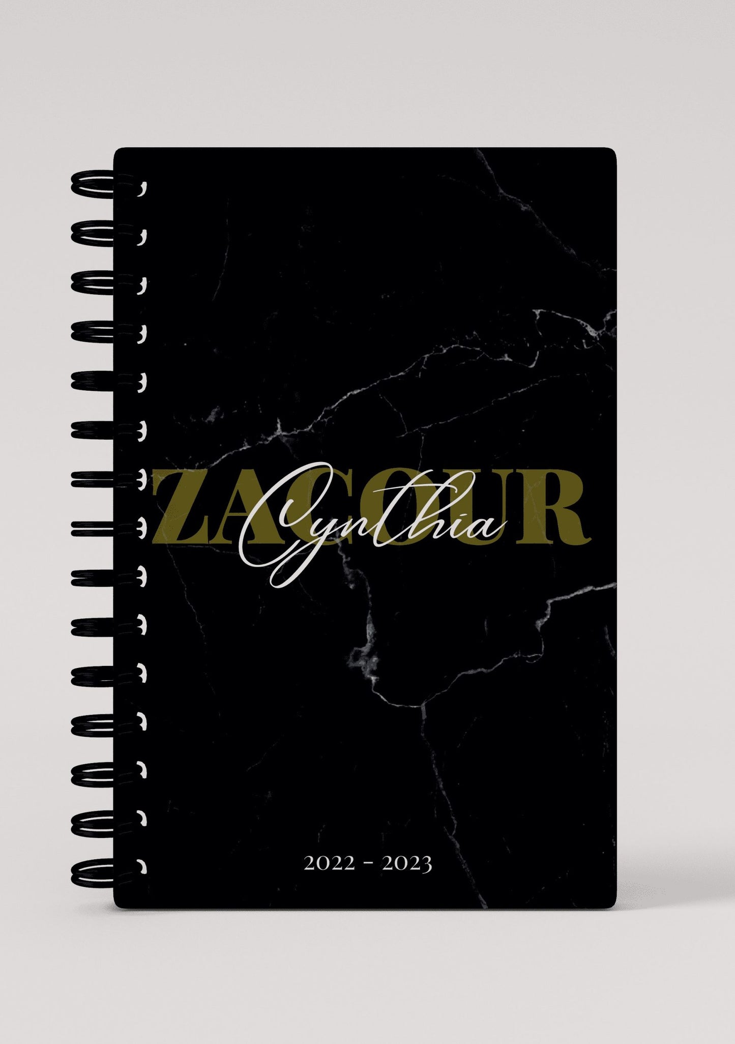 Black Marble Lined Notebook