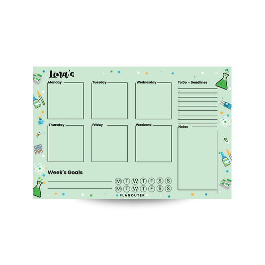 Weekly Notepad - Pharmacy Green