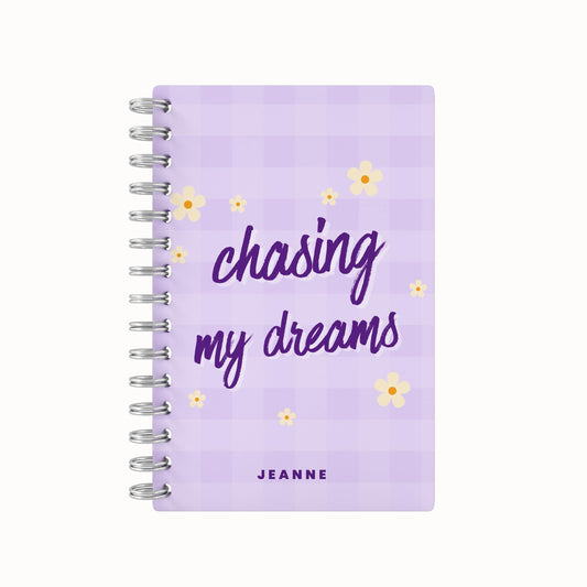 Chasing My Dreams Lined Notebook - Purple