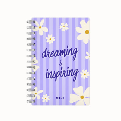 Dreaming & Inspiring Lined Notebook - Purple