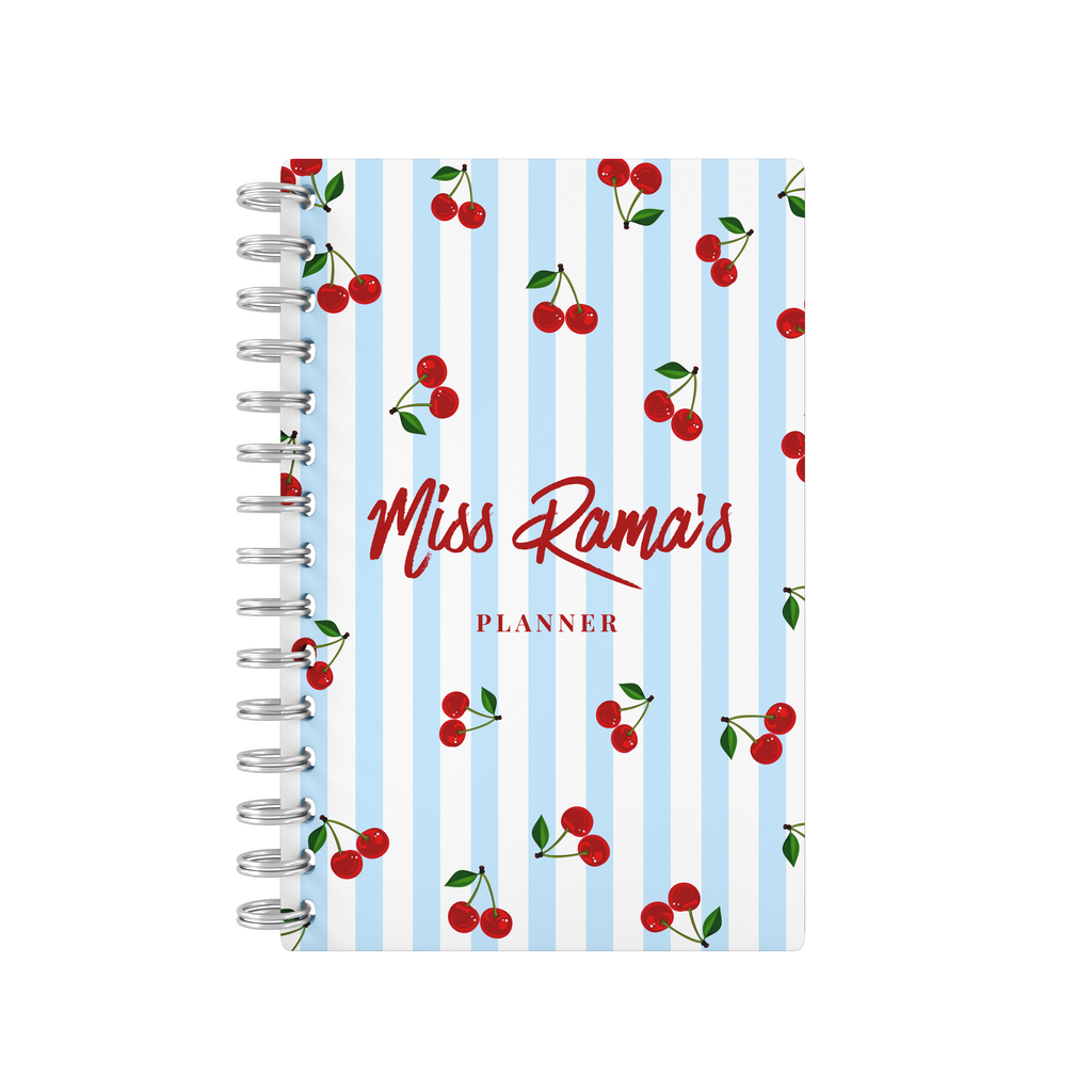 Cherries Stripes Blue - Teacher Planner
