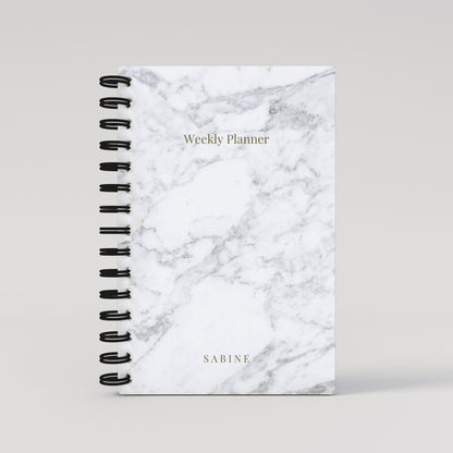 White & Gold Marble Weekly Agenda