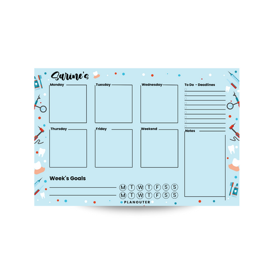 Weekly Notepad - Dentist Blue