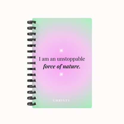 Unstoppable Lined Notebook - Gradient Green