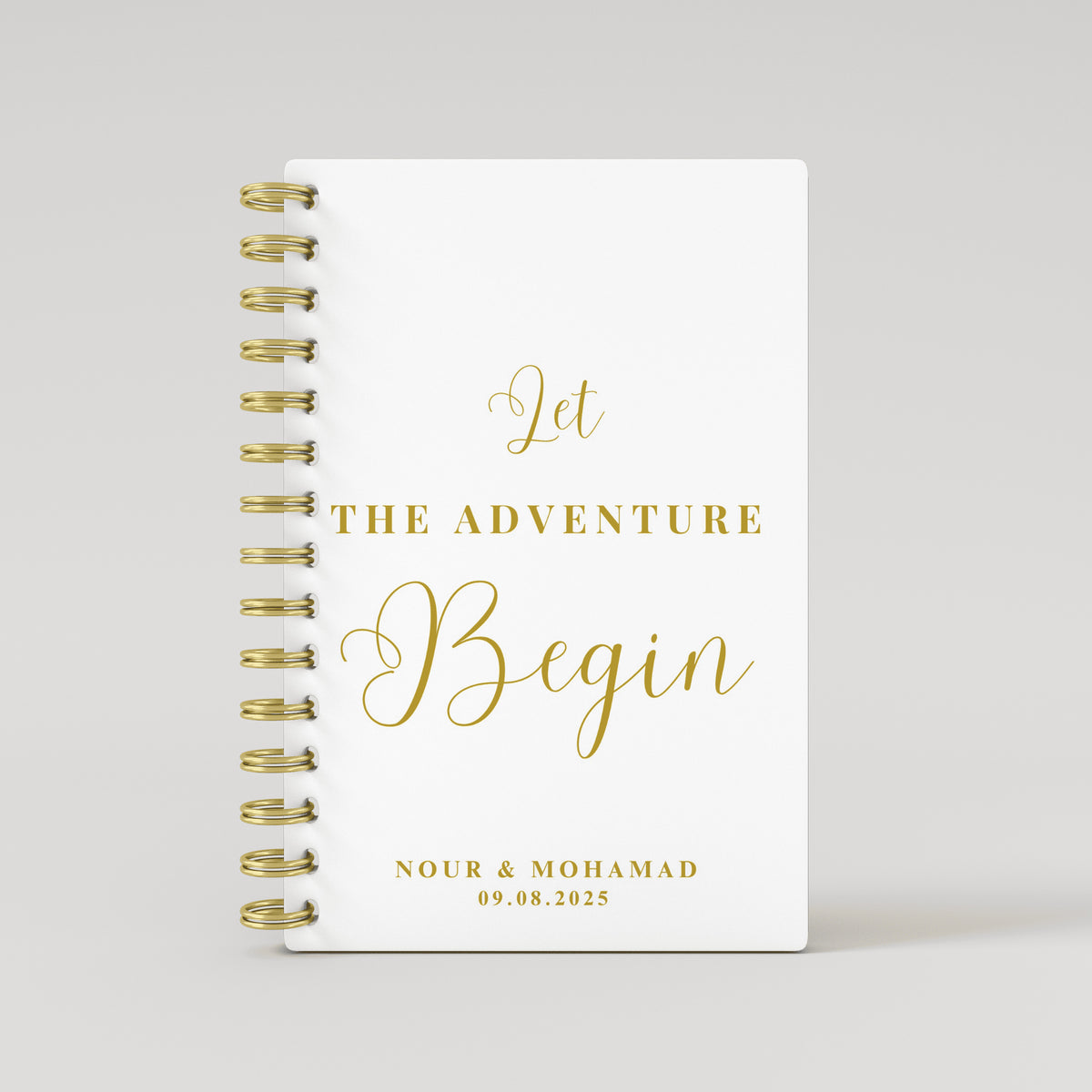 Let the Adventure Begin - White - Gold Foil Wedding Planner