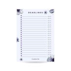 Deadlines Notepad - Grey Flower
