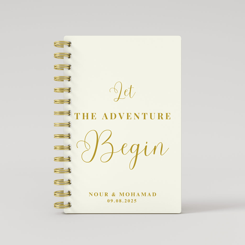 Let the Adventure Begin - Beige - Gold Foil Wedding Planner