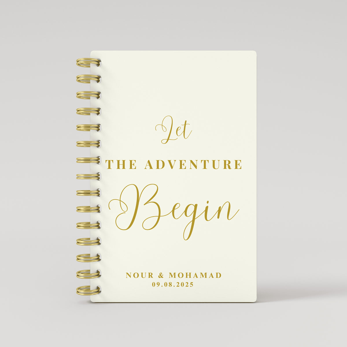 Let the Adventure Begin - Beige - Gold Foil Wedding Planner