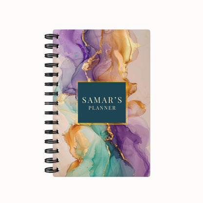 Purple Green Marble Undated Daily Planner