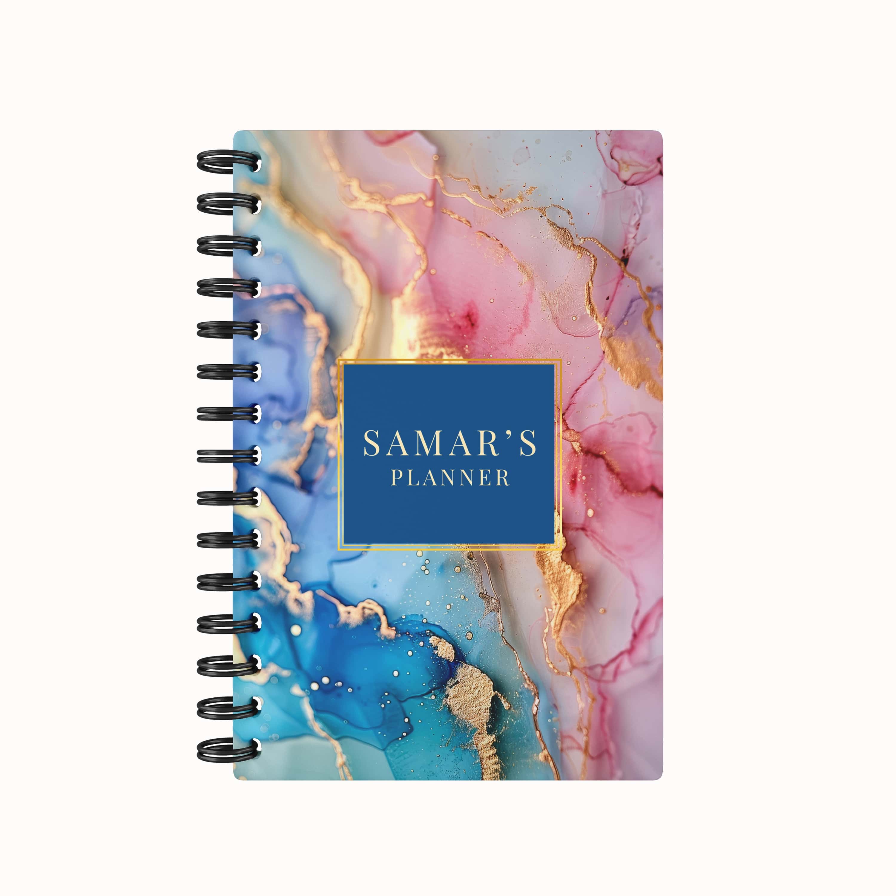 Pink Blue Marble 2026 Weekly Planner