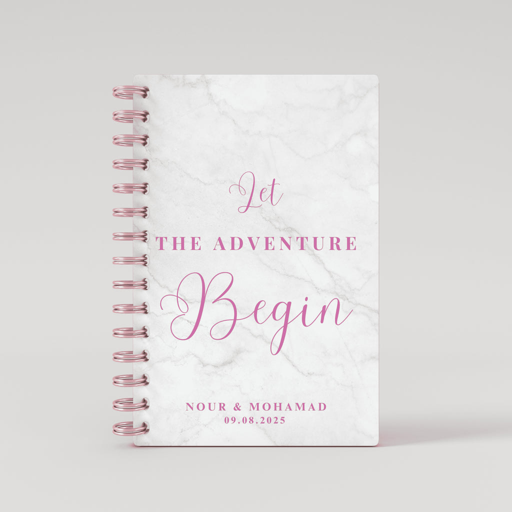 Let the Adventure Begin - Rose Gold Foil Wedding Planner