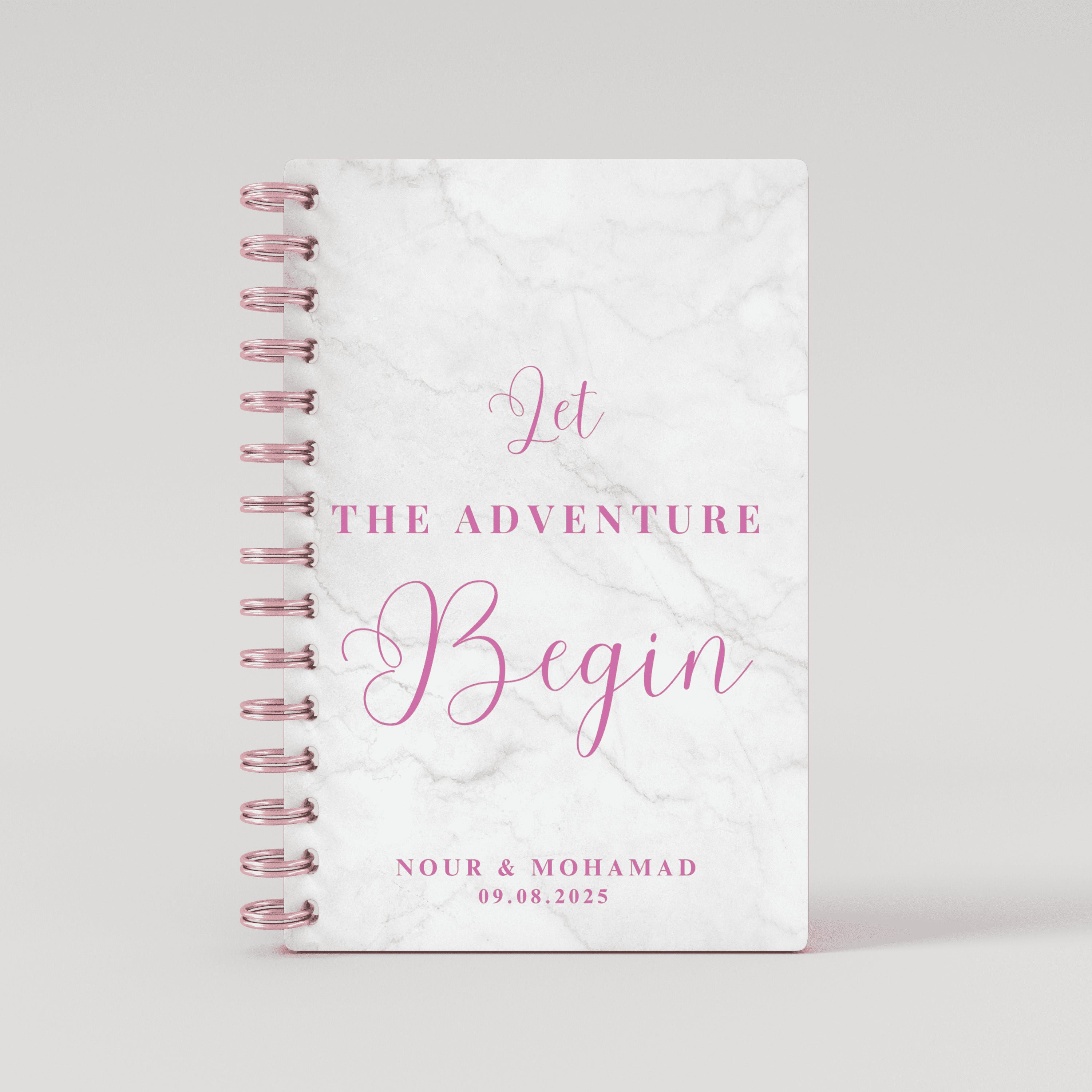 Let the Adventure Begin - Rose Gold Foil Wedding Planner