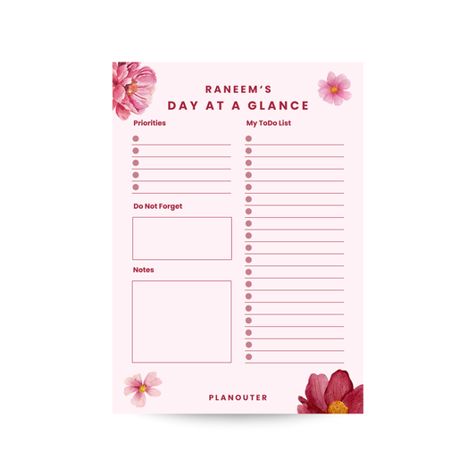 Daily Notepad - Red Flowers