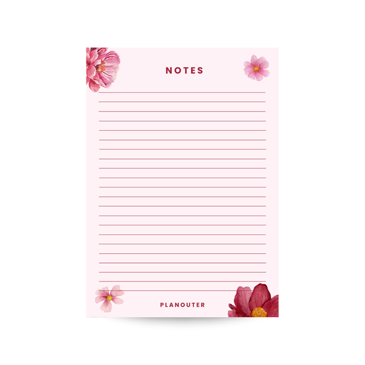 Notes Notepad - Red Flower