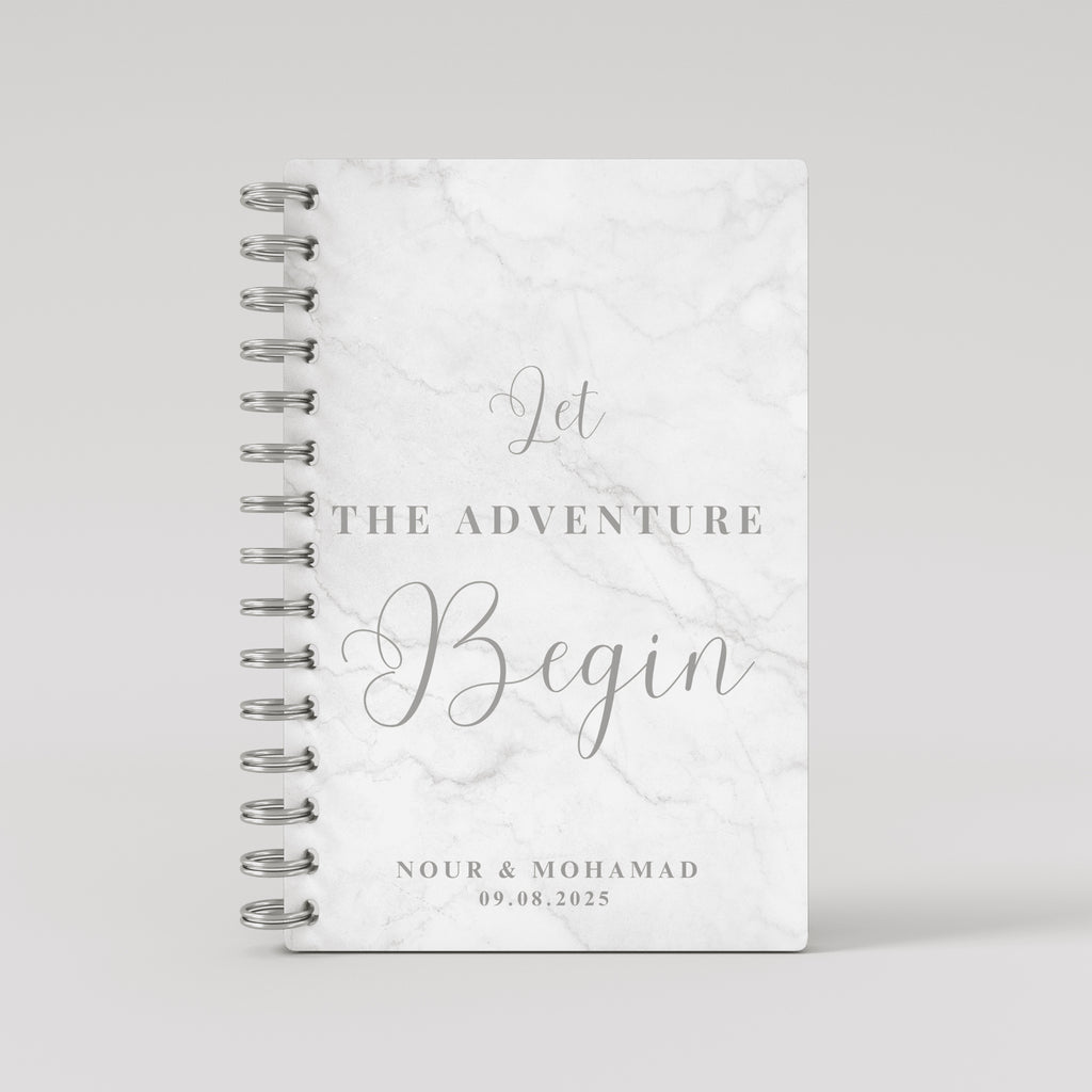 Let the Adventure Begin - Silver Foil Wedding Planner