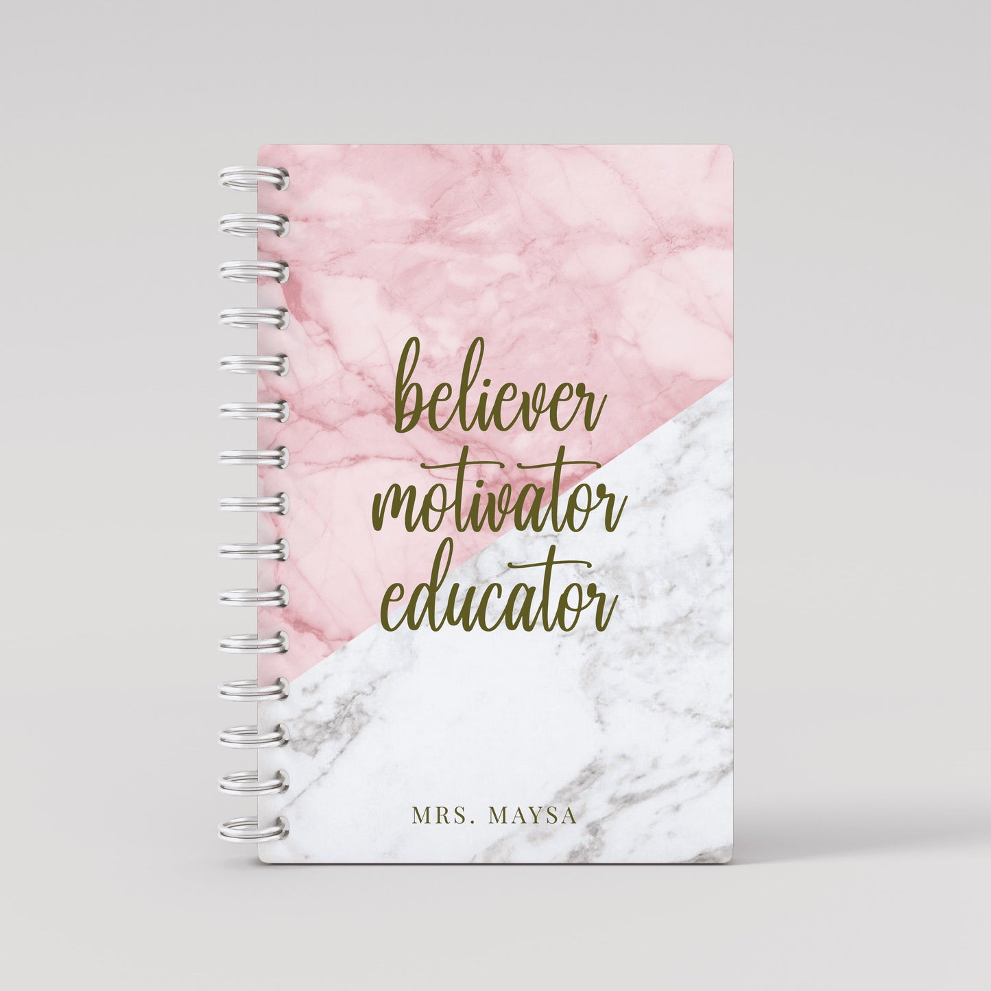 Pink Marble Name - Teacher Planner