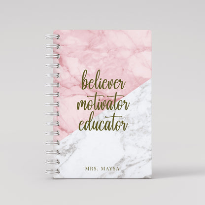 Any Quote Pink Marble - Teacher Planner