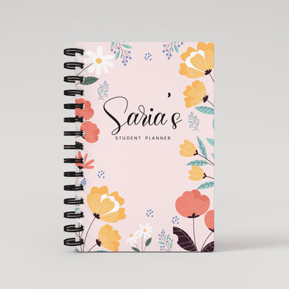 Pastel Flowers Pink Student Planner