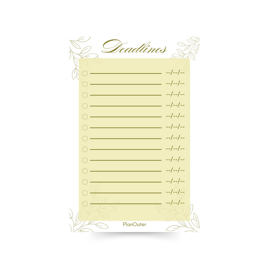 Bridal Deadlines Golden Notepad