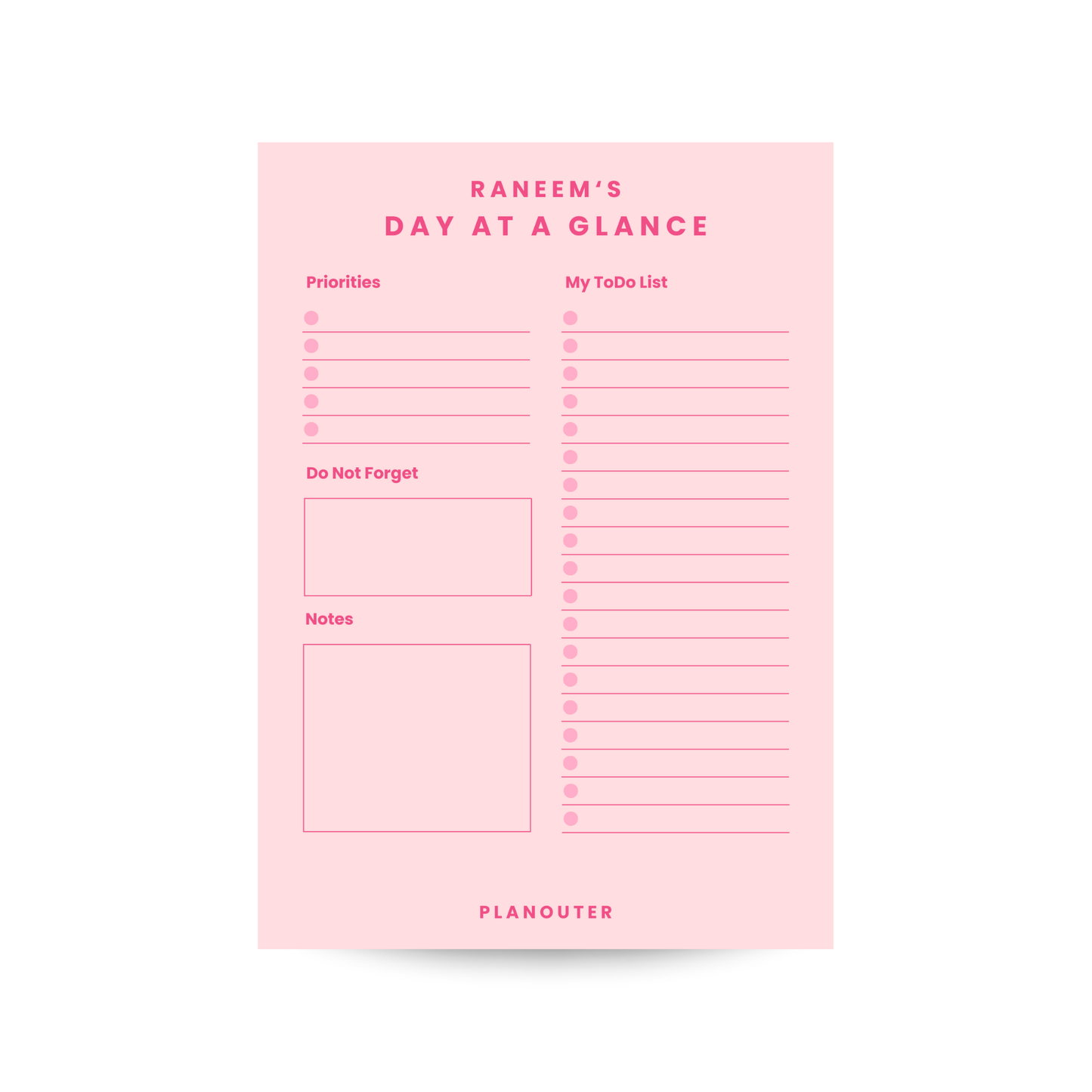 Daily Notepad - Pink