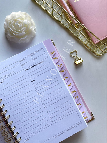 Gold Aqua Hue Marble 2025 Daily Planner