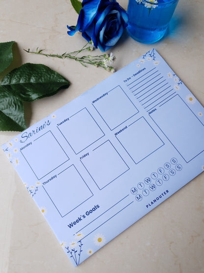 Leaves Blue Weekly DeskPad