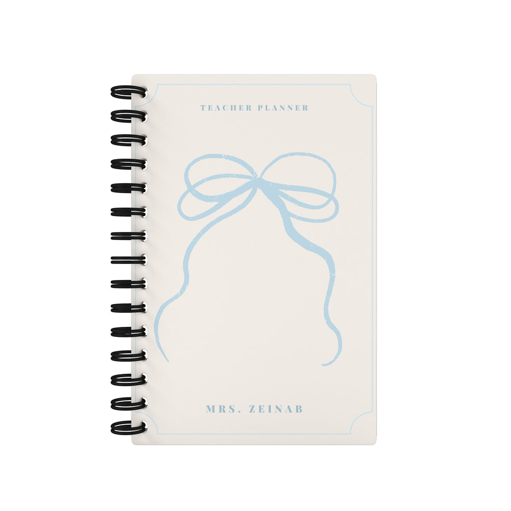 Vintage Bow Beige Blue - Teacher Planner