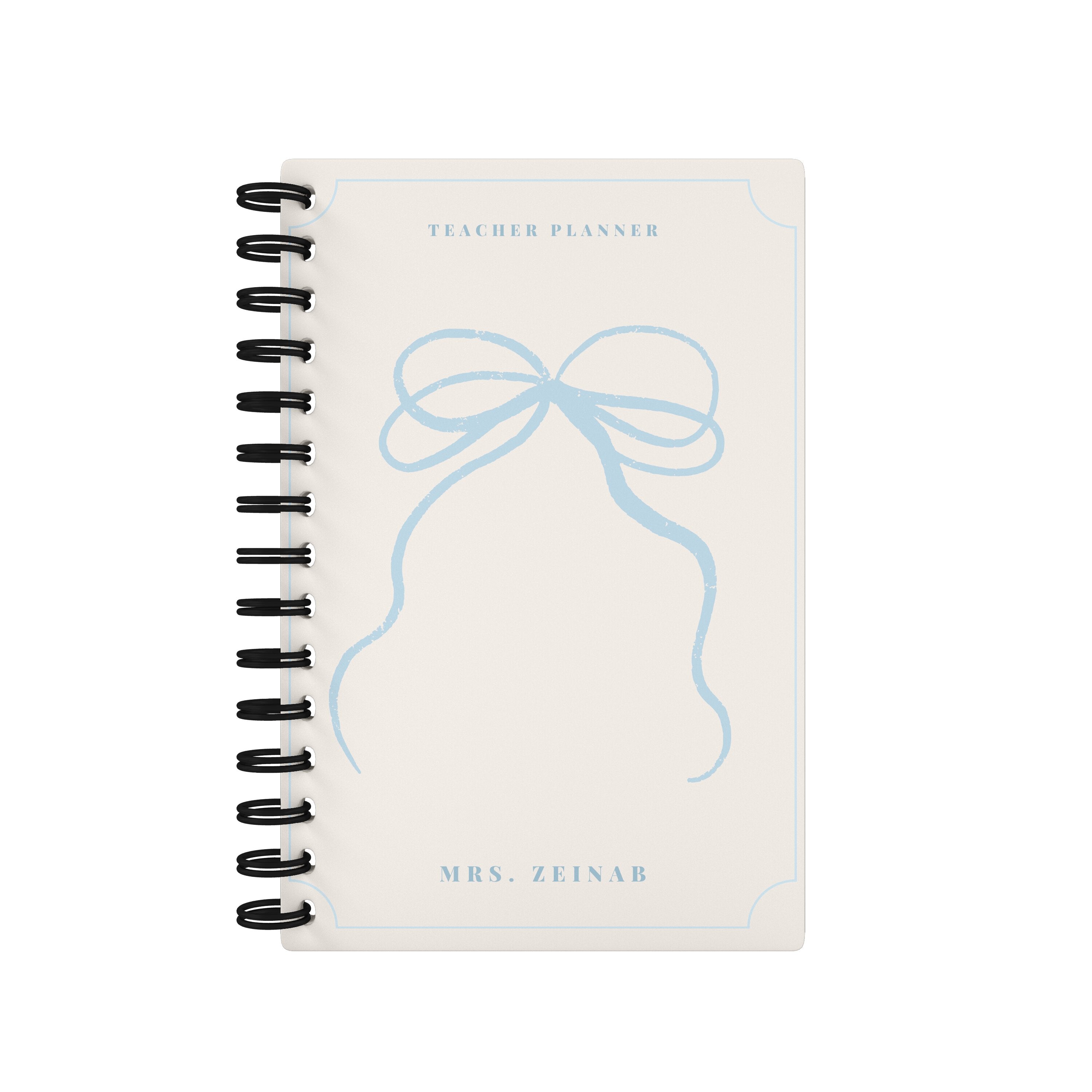 Vintage Bow Beige Blue - Teacher Planner