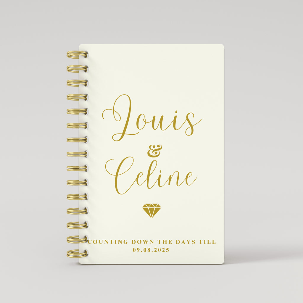 Names Diamond - Beige - Gold Foil Wedding Planner
