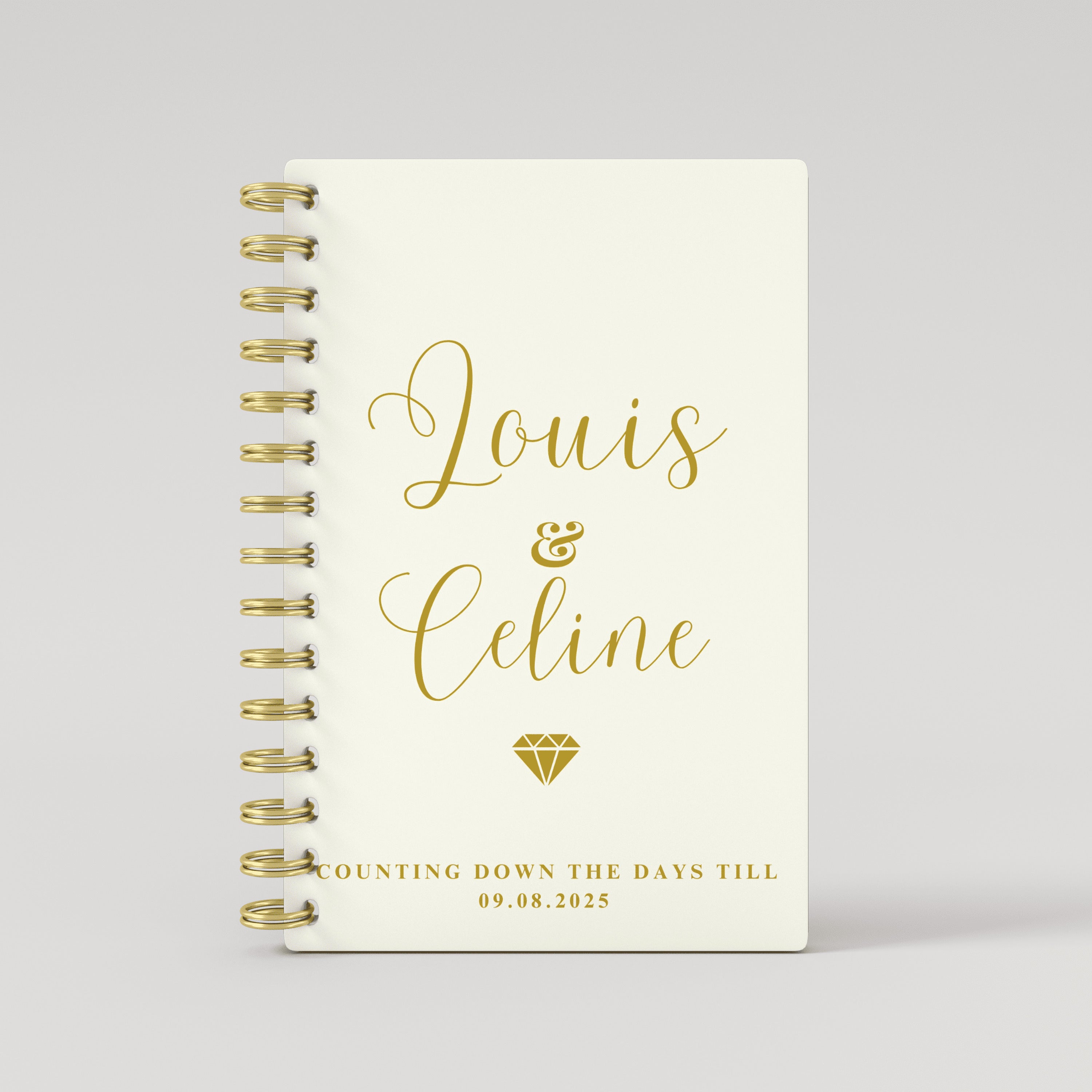 Names Diamond - Beige - Gold Foil Wedding Planner