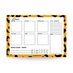 Leopard Print Orange Weekly DeskPad