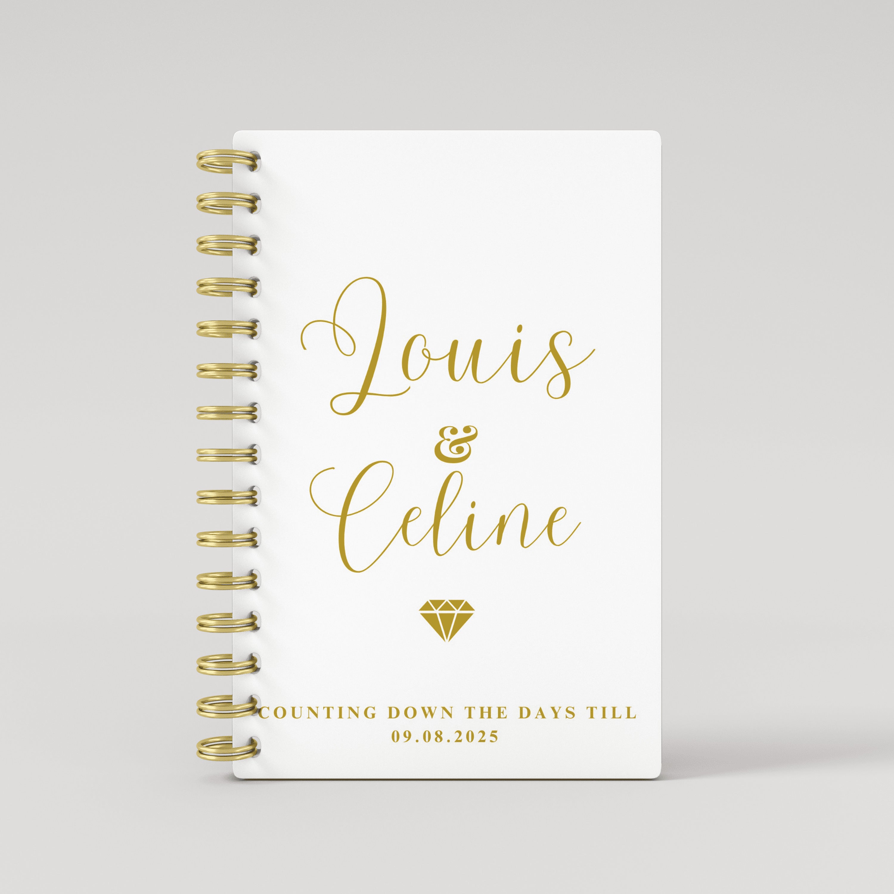 Names Diamond - White - Gold Foil Wedding Planner