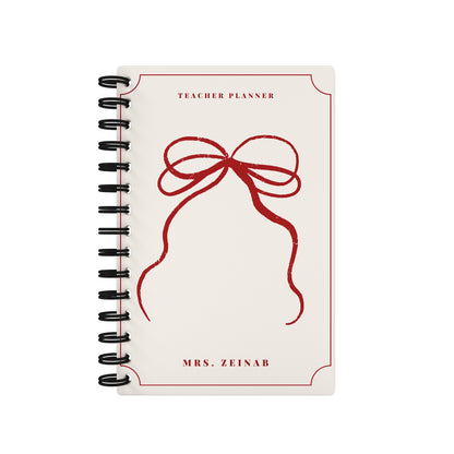 Vintage Bow Beige Red - Teacher Planner