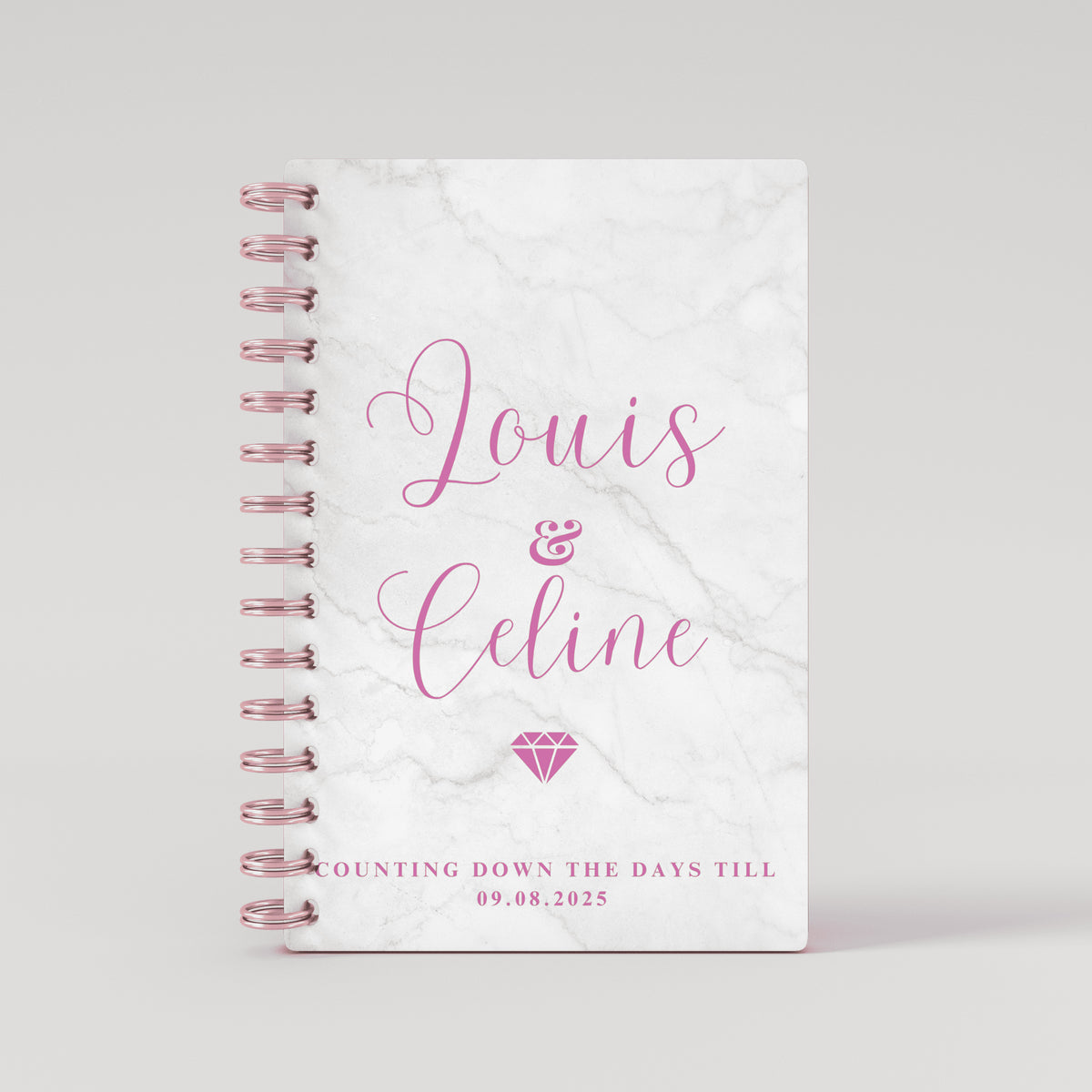 Names Diamond - Rose Gold Foil Wedding Planner