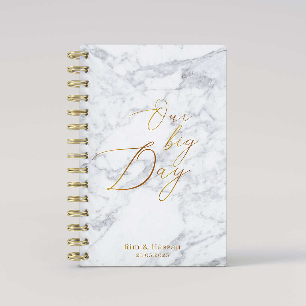 Our Big day - White Marble - Gold Foil Wedding Planner
